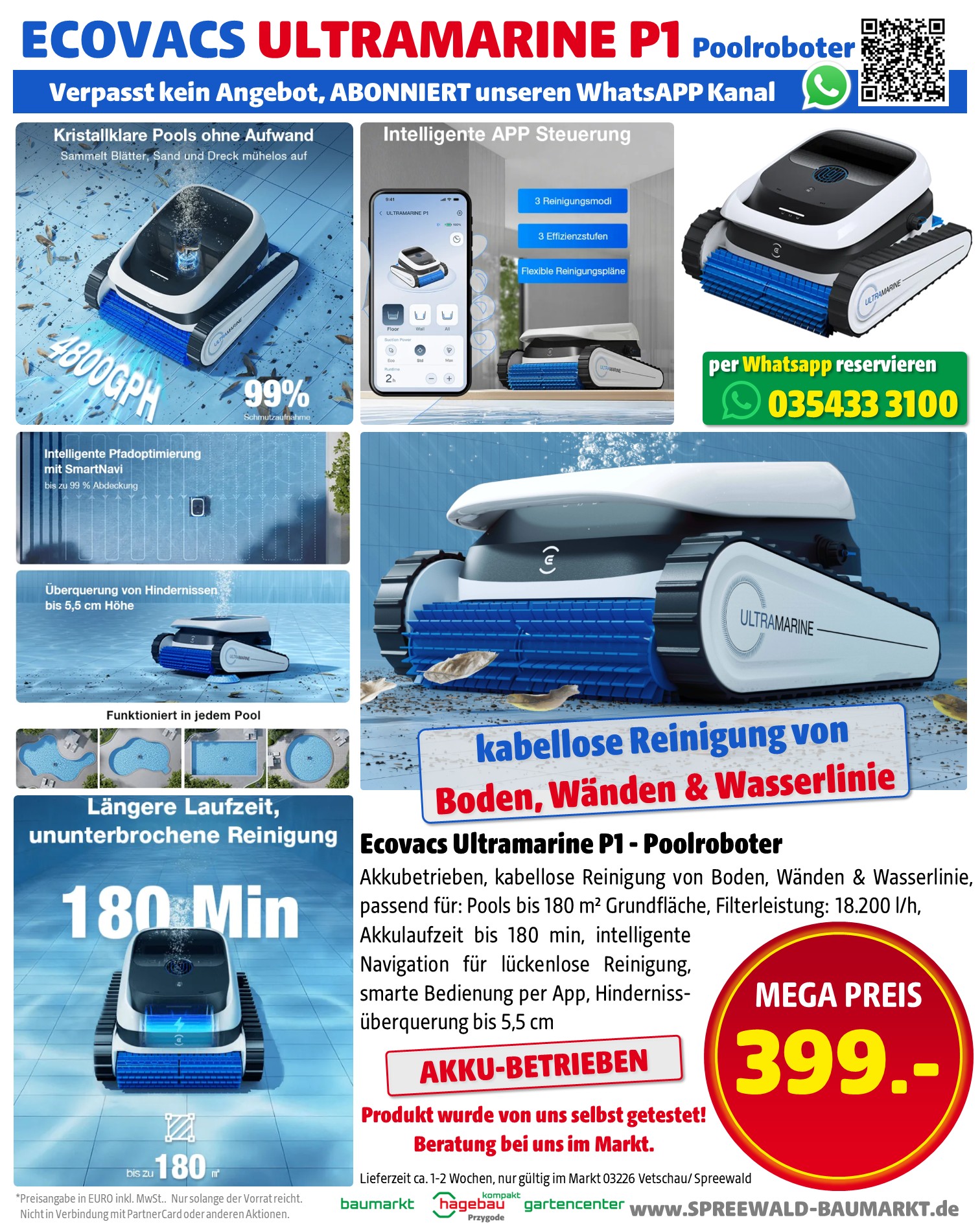 Ecovacs Ultramarine P1 - Poolroboter