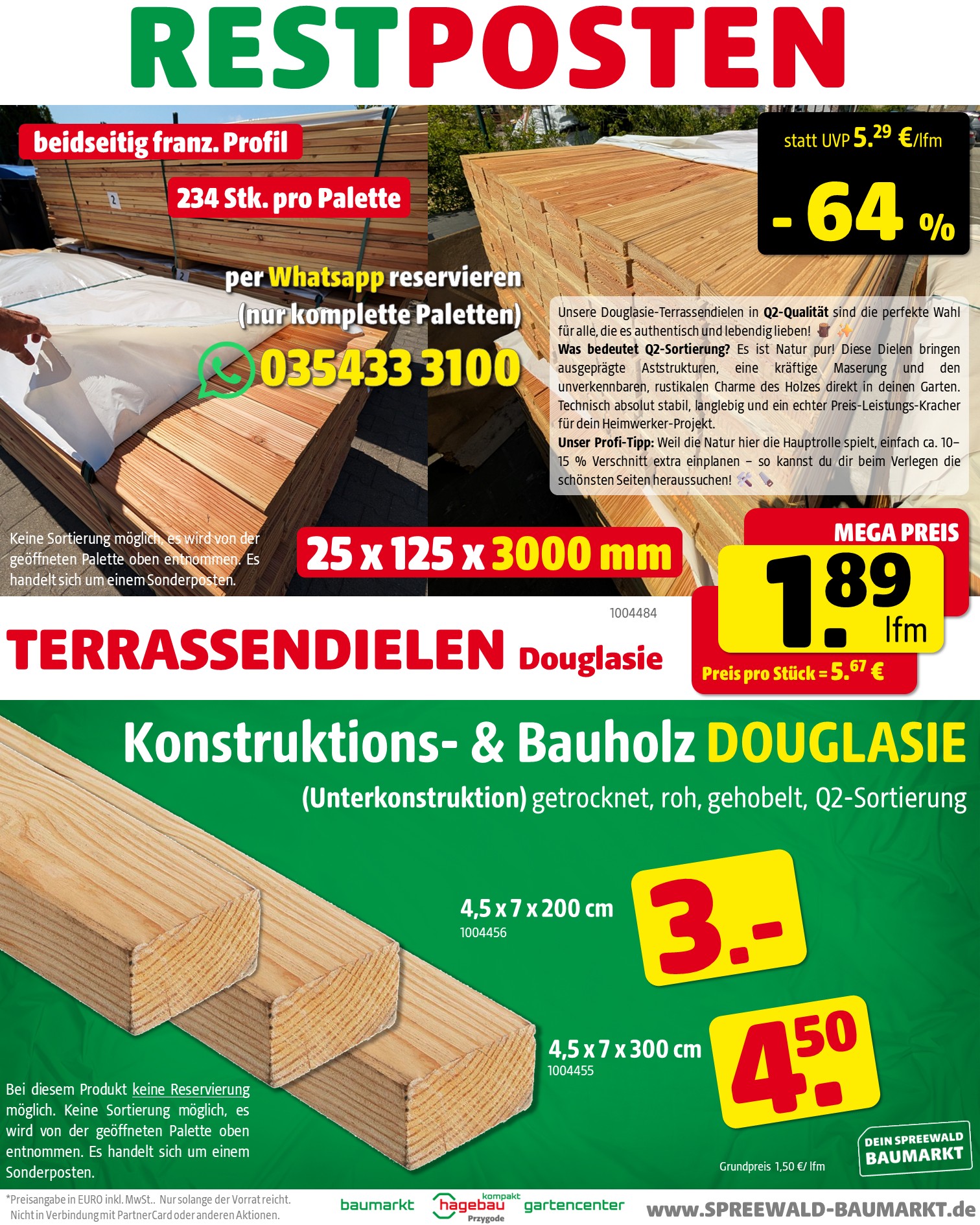 Terrassendielen Douglasie